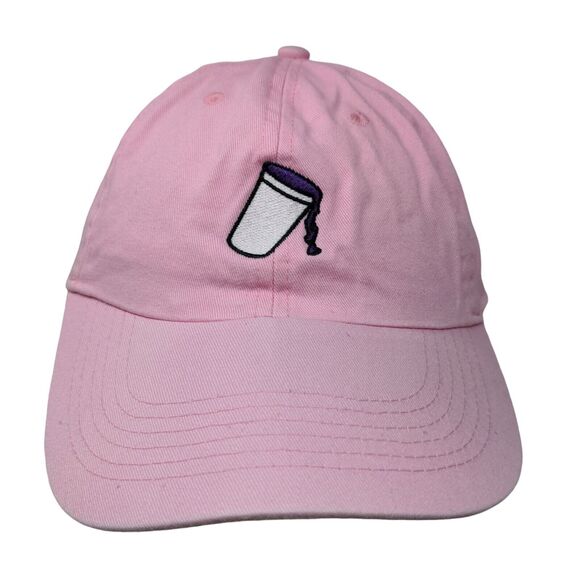 Newhattan Women's Slideback Hat Pink Size OSFA Embroidered Spilled Cup Logo - Picture 1 of 7